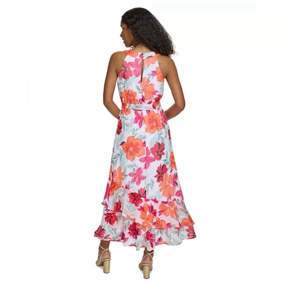 Calvin Klein Women's Floral-Print Halter Tiered  Maxi Dress size 12 lined Party - Picture 13 of 15